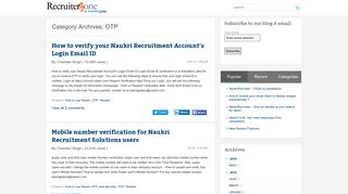 
                            4. OTP - Recruiter Zone - Naukri.com