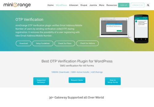 
                            6. OTP verification for Wordpress - miniOrange