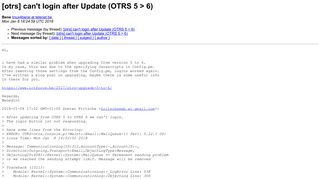 
                            2. [otrs] can't login after Update (OTRS 5 > 6) - Lists