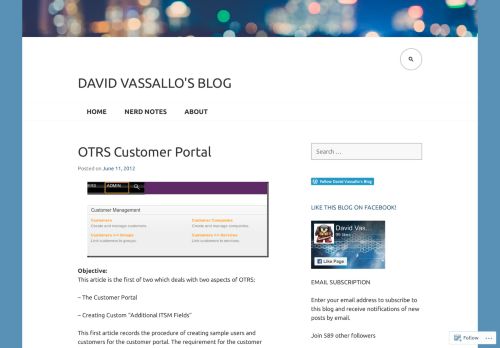
                            11. OTRS Customer Portal – David Vassallo's Blog