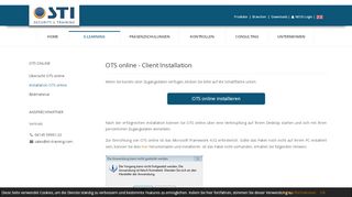 
                            9. OTS online - Installation - STI Security Training International GmbH