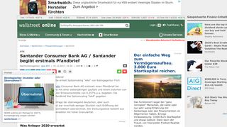 
                            7. OTS: Santander Consumer Bank AG / Santander begibt erstmals ...