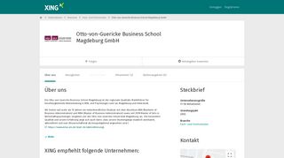 
                            7. Otto-von-Guericke Business School Magdeburg GmbH als ... - Xing