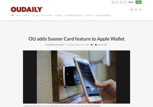 
                            8. OU adds Sooner Card feature to Apple Wallet | News | oudaily.com