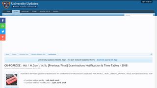 
                            10. OU-PGRRCDE : MA / M.Com / M.Sc [Previous/Final] Examinations ...