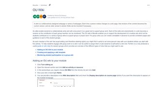
                            8. OU Wiki - Moodle - Educational Technology Guidance