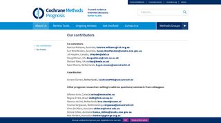 
                            7. Our contributors | Cochrane Prognosis - Cochrane Methods