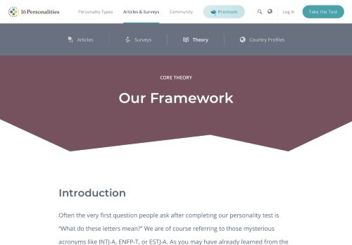
                            8. Our Framework | 16Personalities
