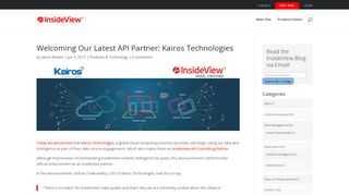 
                            12. Our Latest API Partner: Kairos Technologies | InsideView