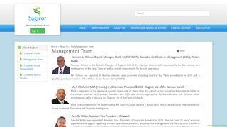 
                            12. Our Management Team - Sagicor Life of the Cayman Islands