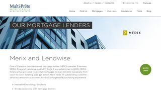 
                            9. Our mortgage lenders : Merix/Lendwise | Multi-Prêts Mortgages