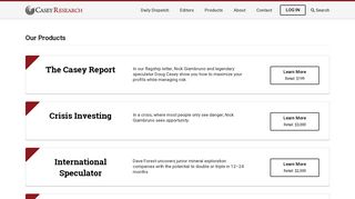 
                            7. Our Products - Products – Casey Research