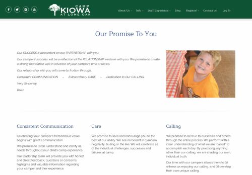 
                            11. Our Promise to You – Camp Kiowa