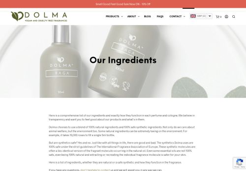 
                            13. Our Vegan Ingredients - Cruelty Free Perfume & Cosmetics