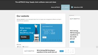 
                            3. Our website | The ediTRACK blog: Supply chain software news and ...