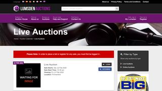 
                            5. Our weekly live auction calendar - Lumsden Auctions