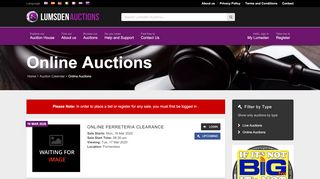 
                            3. Our weekly online auction calendar Lumsden Auctions
