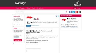 
                            5. OurStage | Depfile Premium Account LoginEmail Hack 2017