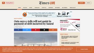 
                            12. Outa says e-tolls will not assist in payment of debt incurred by Sanral