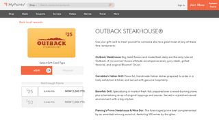 
                            4. Outback Steakhouse - MyPoints: Your Daily Rewards Program