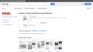 
                            9. Outdoor Testing of Reflective Sign Materials - Résultats Google Recherche de Livres
