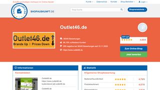 
                            10. Outlet46.de: Erfahrungen, Bewertungen, Meinungen - Shopauskunft.de