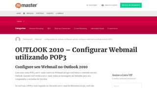 
                            13. OUTLOOK 2010 - Configurar Webmail utilizando POP3