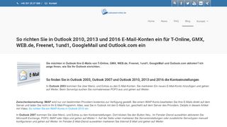 
                            2. Outlook 2010 einrichten |T-Online|GoogleMail|Outlook.com