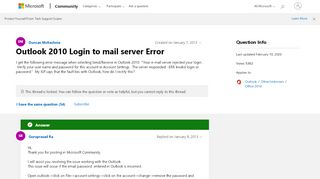 
                            4. Outlook 2010 Login to mail server Error - Microsoft Community