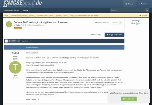 
                            4. Outlook 2010 verlangt ständig User und Passwort - Windows 7 Forum ...