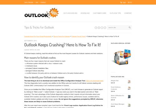 
                            8. Outlook 2013 keeps crashing? Here is how to fix it! - Outlook Add-ins