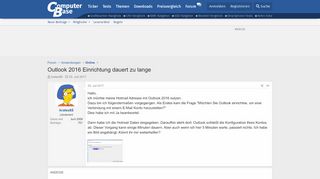 
                            8. Outlook 2016 Einrichtung dauert zu lange | ComputerBase Forum