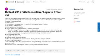 
                            6. Outlook 2016 Fails Connection / Login to Office 365 - Microsoft ...