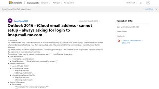 
                            13. Outlook 2016 - iCloud email address - cannot setup - always asking ...