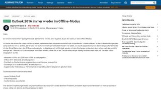 
                            8. Outlook 2016 immer wieder im Offline Modus - Administrator