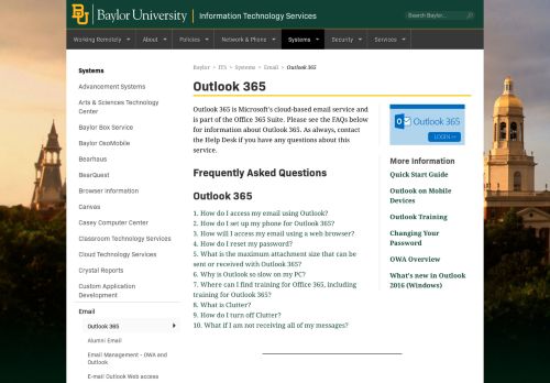 
                            8. Outlook 365 | Information Technology Services | Baylor University