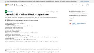 
                            11. Outlook 365 - Yahoo IMAP - Login Error - Microsoft Community