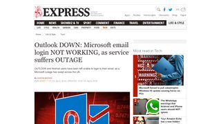 
                            10. Outlook and Hotmail DOWN: Microsoft email login NOT WORKING for ...