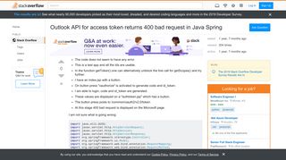 
                            12. Outlook API for access token returns 400 bad request in Java ...