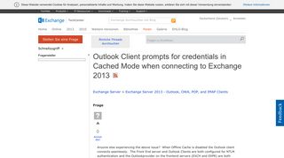 
                            2. Outlook Client prompts for credentials in Cached Mode when ...