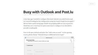 
                            6. Outlook configuration with Post.lu - Keeps Me Busy