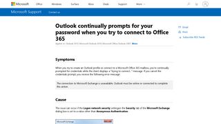 
                            2. Outlook continually prompts for your password when you try to connect ...