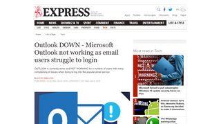 
                            6. Outlook DOWN - Microsoft Outlook not working as email users struggle ...