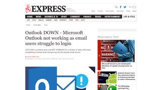 
                            11. Outlook DOWN - Microsoft Outlook not working as email users struggle ...