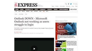 
                            7. Outlook down - Microsoft Outlook not working as users struggle to ...