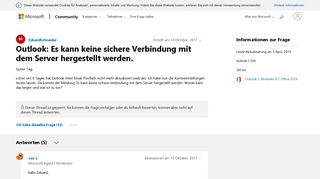 
                            6. Outlook: Es kann keine sichere Verbindung mit dem Server ...