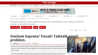 
                            10. Outlook Express/ Tiscali/ Talktalk email problem. - Forum Thread ...