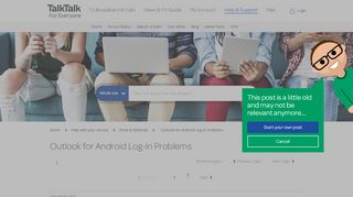 
                            8. Outlook for Android Log-In Problems - TalkTalk Community