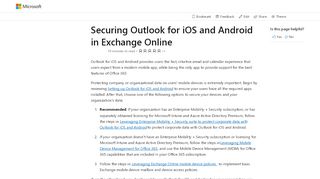 
                            3. Outlook for iOS security, Outlook for Android security, Outlook for iOS ...