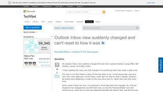 
                            1. Outlook Inbox view suddenly changed and can't reset to how it was ...